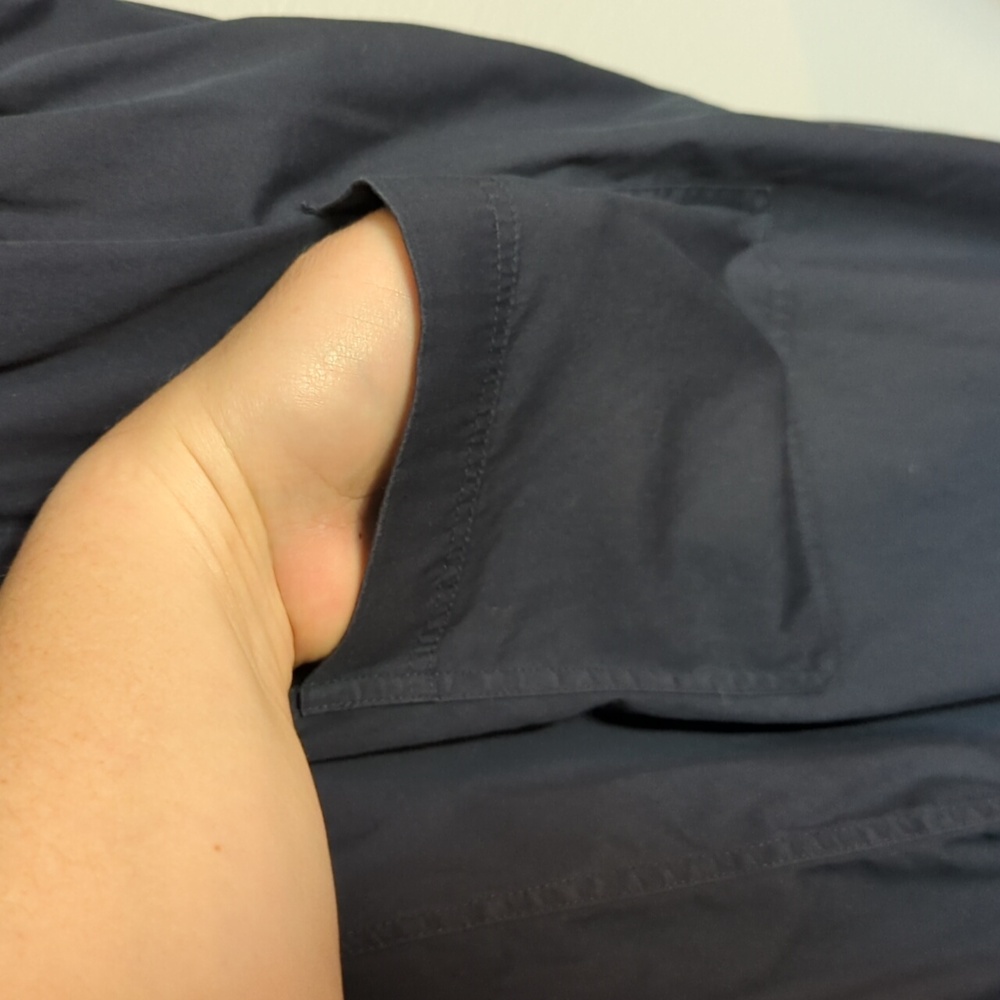 Theory Shirt Jumpsuit In Midnight Blue Color With Elastic Waist Button Front L - Picture 13 of 15